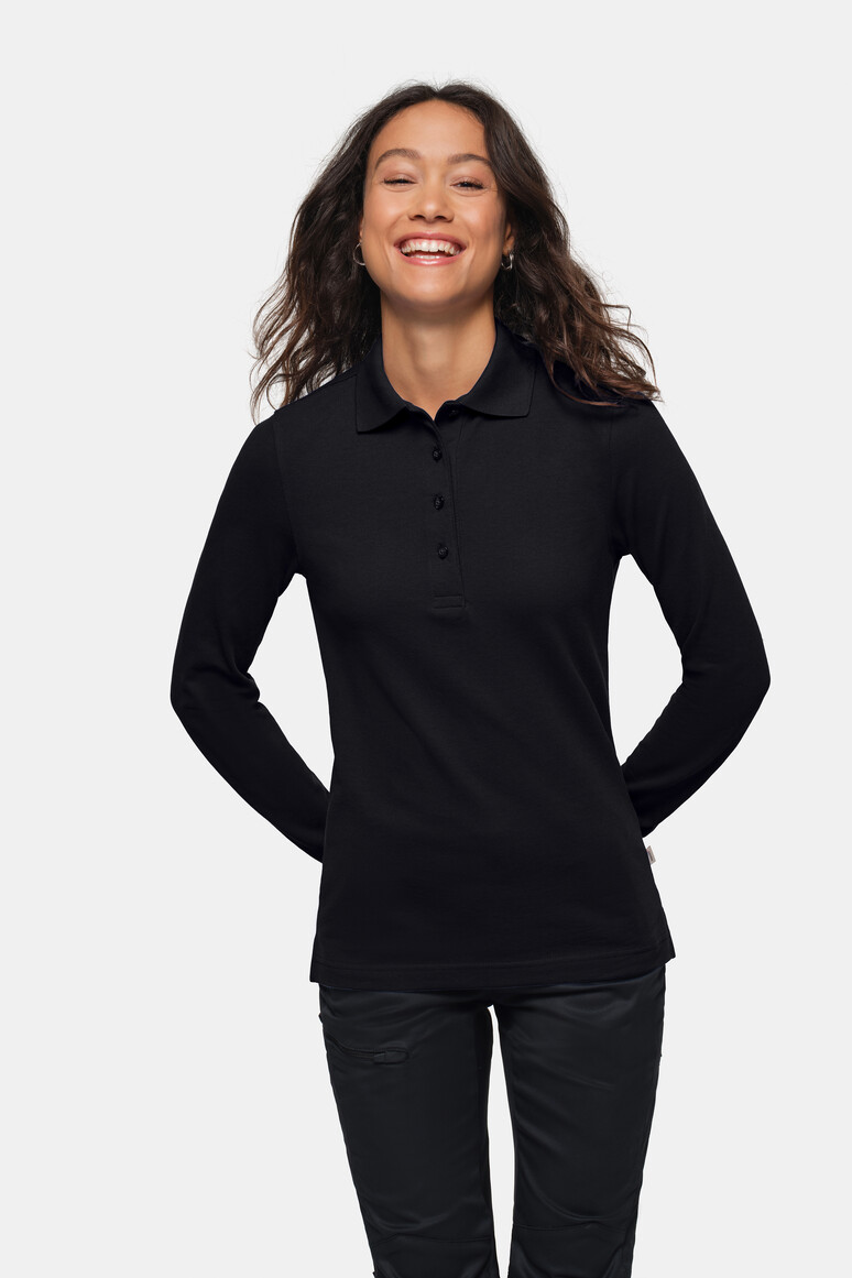 215 HAKRO Damen Longsleeve-Poloshirt Mikralinar®